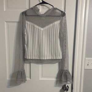Elegant Striped Black and White Women's Blouse